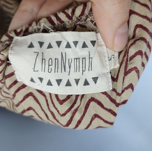 EUC ZhenNymph Foxglove Red Chevron Halter Maxi Dress, Sz S - Picture 4 of 8